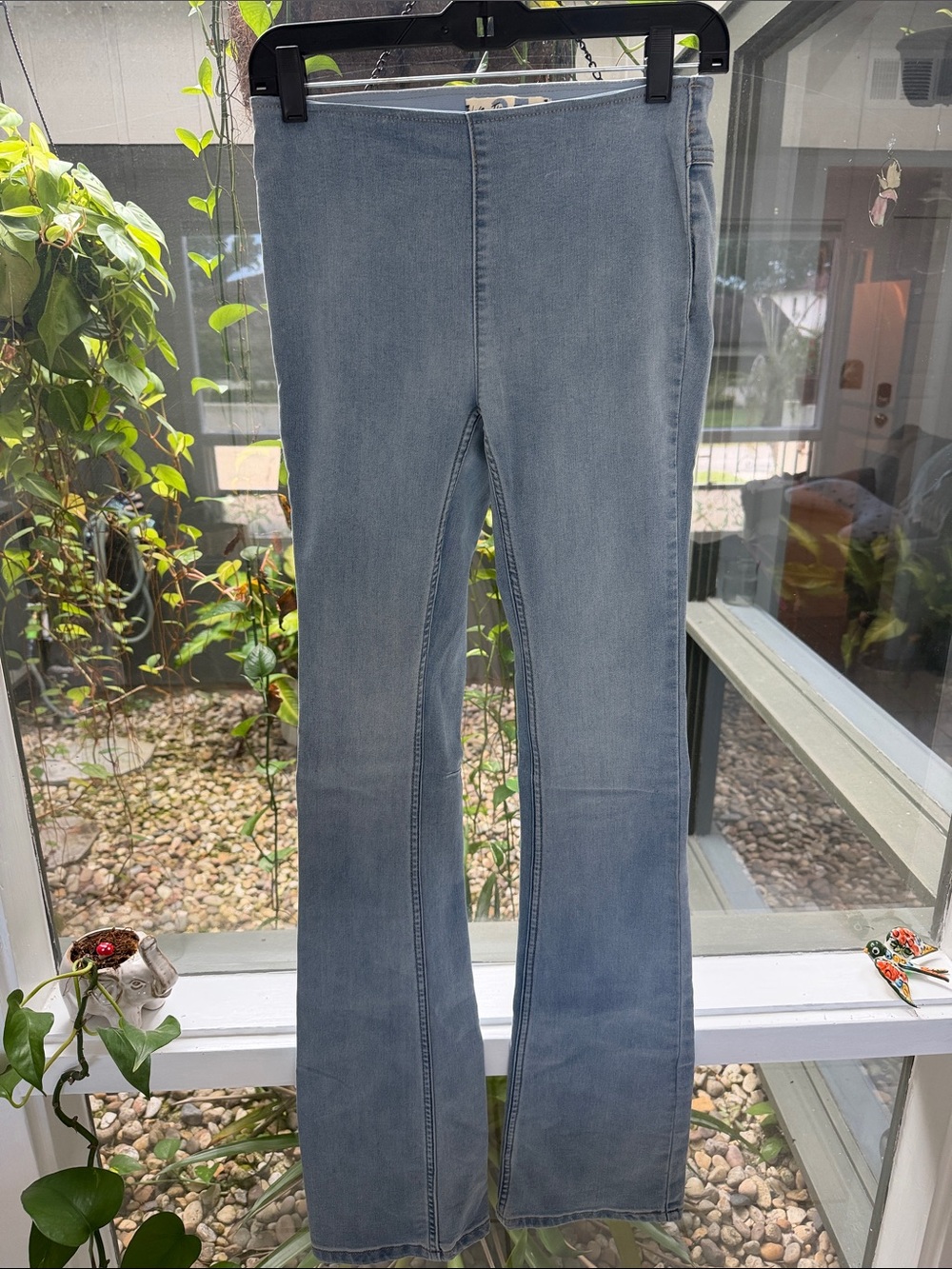 Free People Light Blue High-Rise Flare Jeans